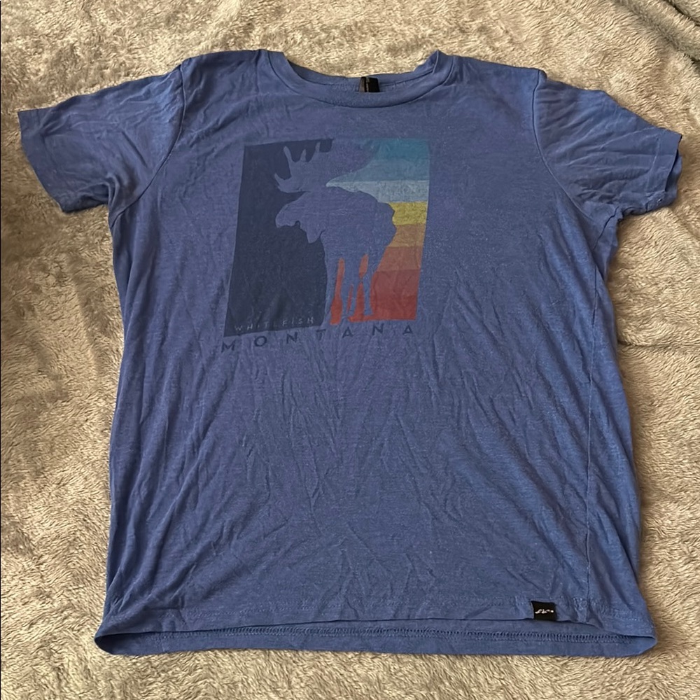 Target Blue Short Sleeve Tee with Graphic Design